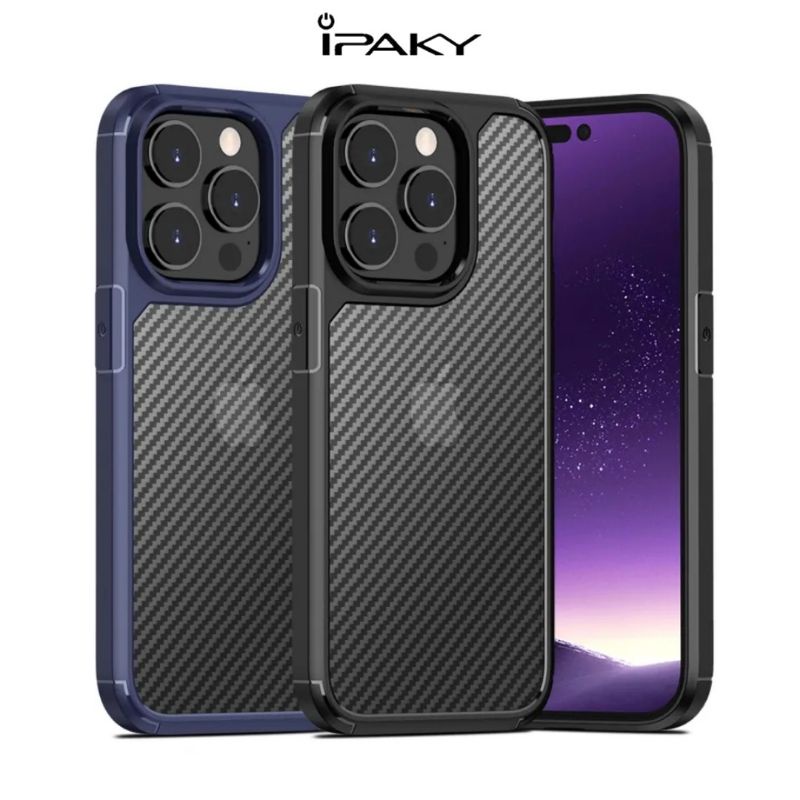 iPaky Case iPhone 14 Pro Max Plus Carbon Fiber Casing