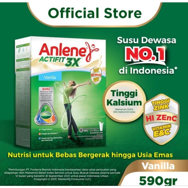 

Anlene Actifit 3x Susu Bubuk Dewasa 590gr - Tulang Sendi