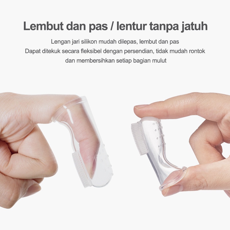 MURAH SIKAT GIGI BAYI Finger tooth brush Sikat gigi jari bayi sikat lidah bayi pembersih lidah bayi sikat gigi bayi silikon lentur jkrt88