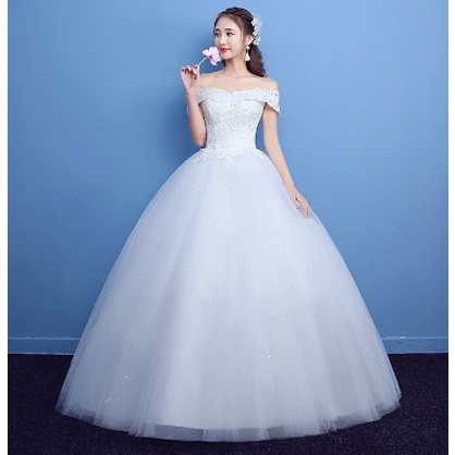 Gaun Pernikahan Gaun Pengantin Putih Renda Gaun Pengantin