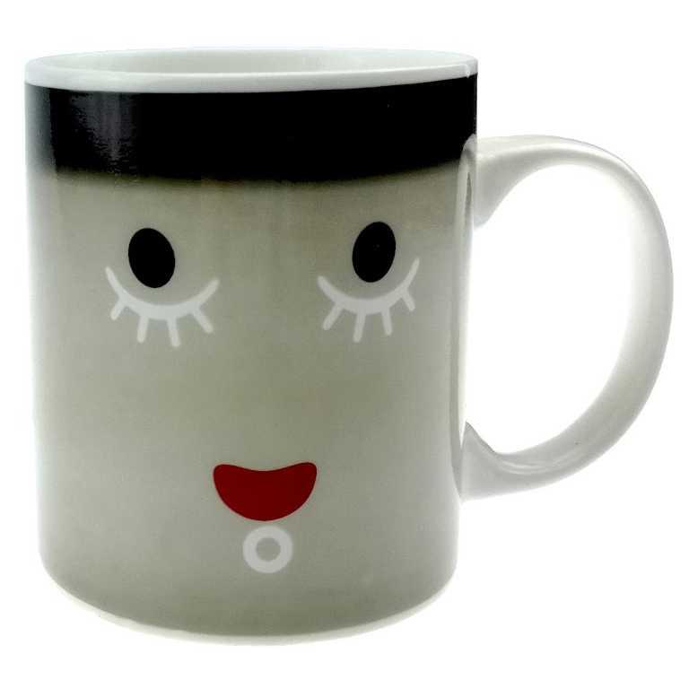 Magic Mug Cangkir Sensitif Suhu Motif Smile Face - Y-03 - Black