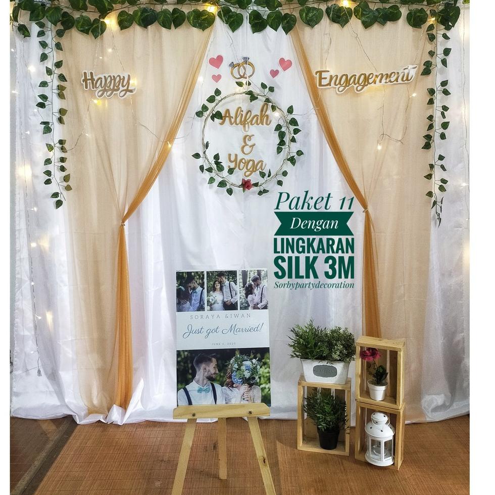 RECOMENDED Paket dekorasi lamaran backdrop background photobooth nikahan lamaran aqiqah lingkaran (0