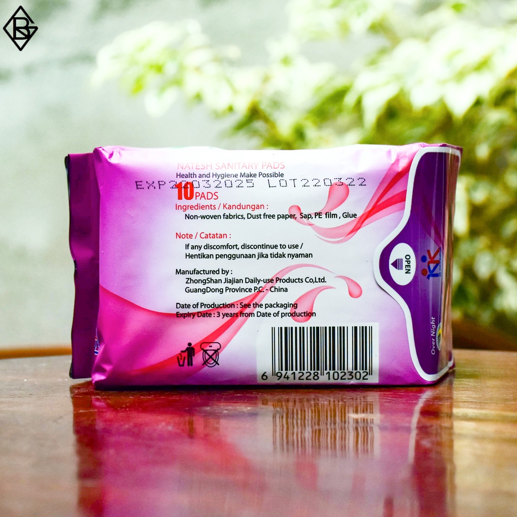 Natesh Ultrathin Over Night Sanitary Pads | Night Use KK Indonesia | Original Natesh