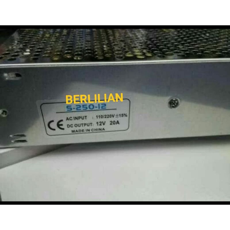 POWER SUPPLY DC 12VOL 20A INPUT AC 110/220V MADE IN CHINA