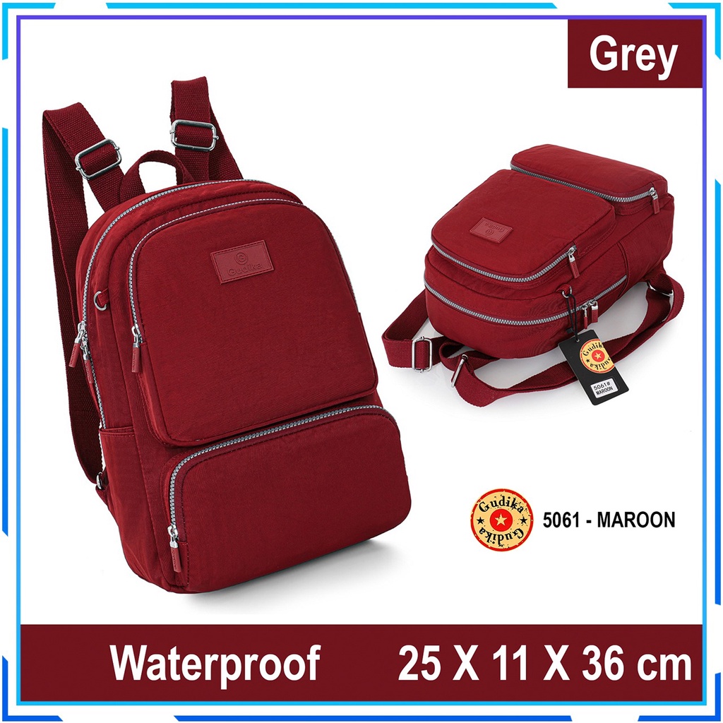 GUDIKA 5061 - Tas Ransel Laptop Wanita Kekinian Import Original Terbaru Bahan Nilon Waterproof Anti Air Premium Korea bisa muat banyak barang banyak slot kocek terlaris - tas wanita - tas cewek - tas kerja - tas laptop - rangsel - gudika bag - tas gudika