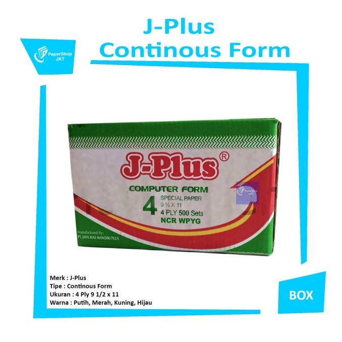 

Jplus - Continous Form 9 1/2 X 11 - 4 Ply - K 4 - Kertas Ncr