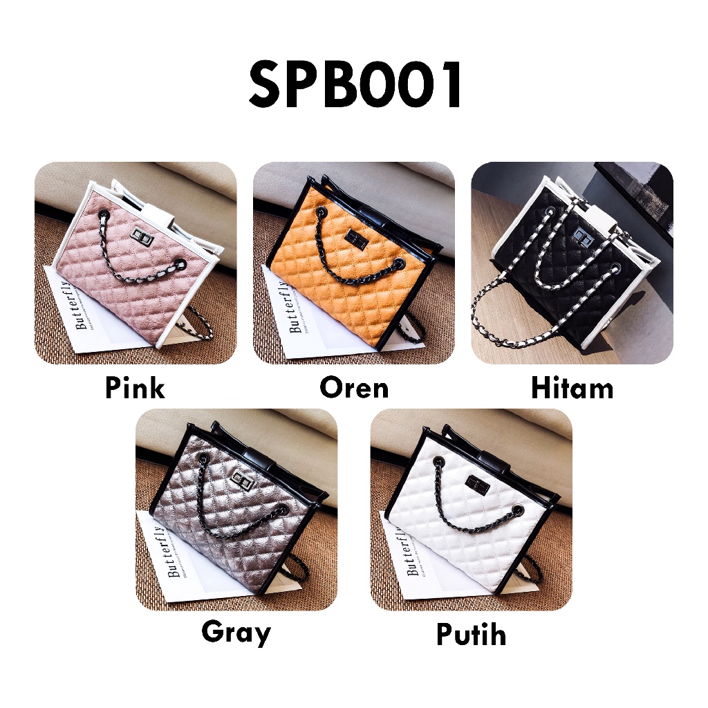 FYGALERY SPB001 Tas Selempang Jinjing Wanita Besar Petak Fashion Wanita Murah