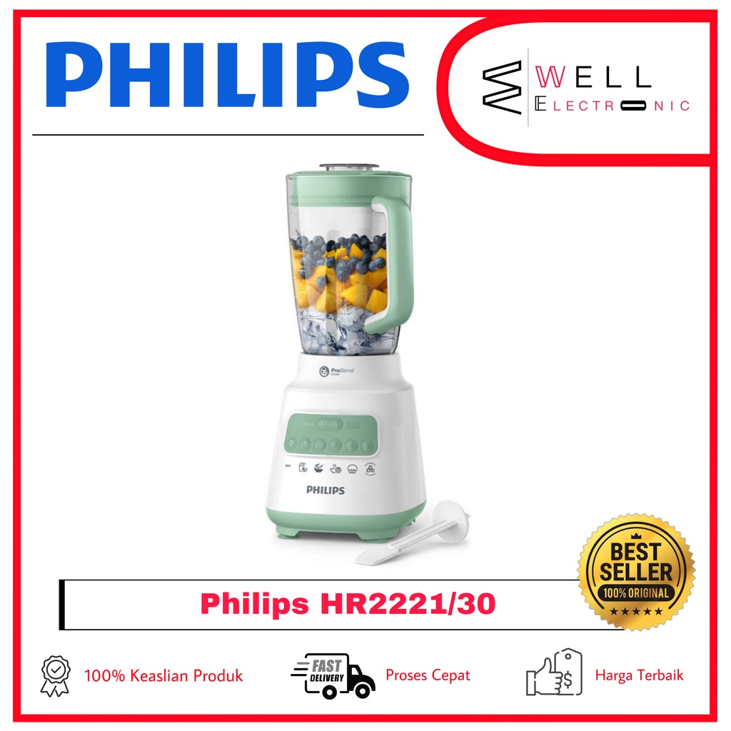 PHILIPS BLENDER PLASTIK/MIKA 2L HR2221/00 HR221/30 HR2221/40  HR 2221