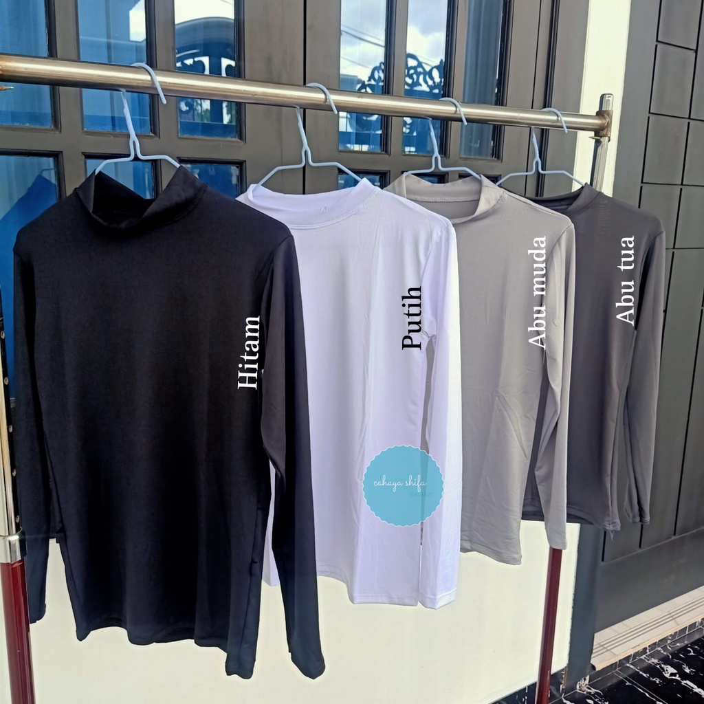 Manset baju / badan /dalaman baju lengan panjang high neck All size fit to L
