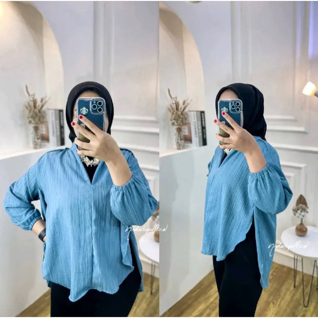 Livia Blouse - Blouse Wanita Polos -  Blouse Lady Crush - Outher Premium Wanita - Livia Lady Crush Original - Kemeja wanita - Bahan Tebal Adem