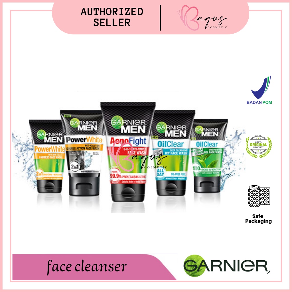 ⭐BAGUS⭐ GARNIER MEN FACIAL WASH | Face Cleanser For Man / Turbolight / Acne Fight