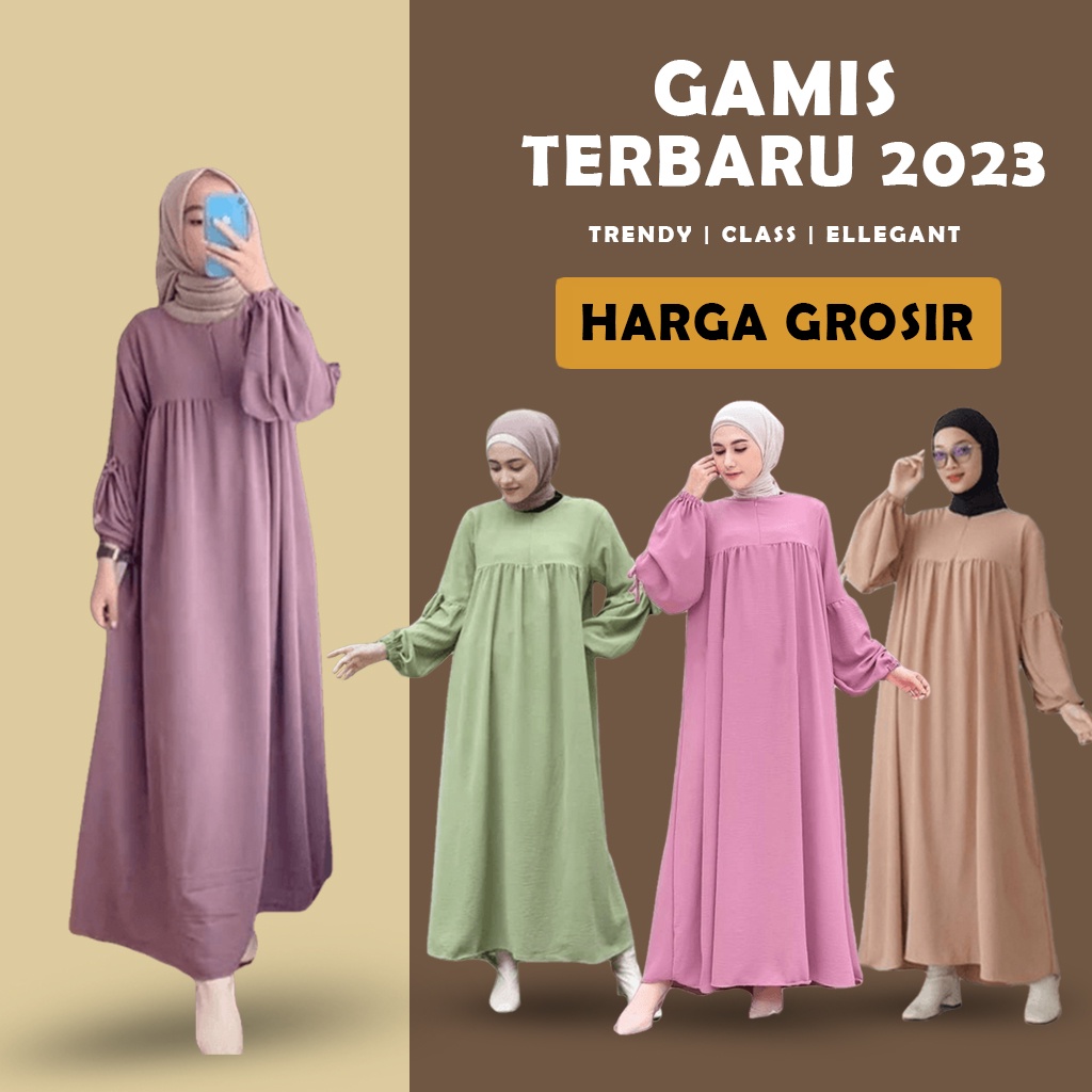 Model Gamis Terbaru 2023 Hitam Polos Simpel Modern Remaja Dress Wanita Muslim Pesta Elegan Mewah