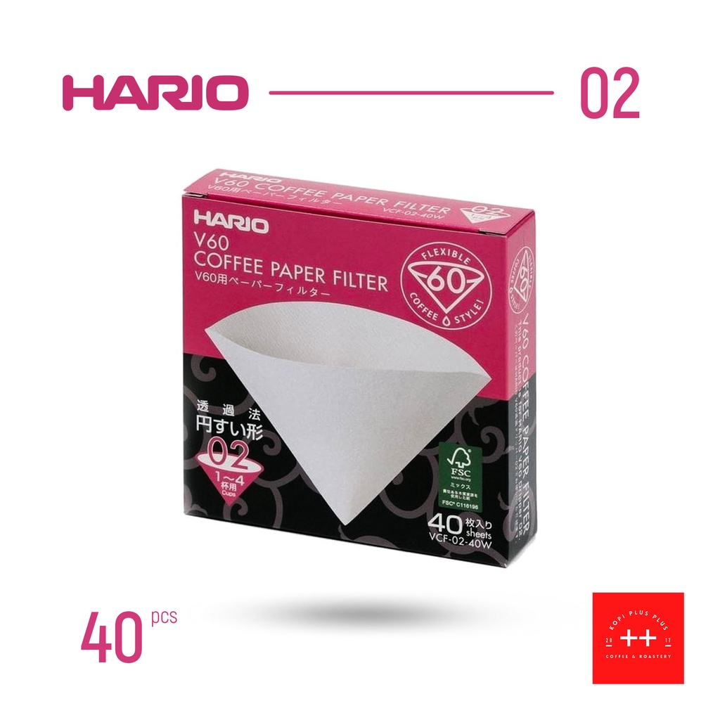 

Paper Filter V60 Coffee Filter Size 02 isi 40 White