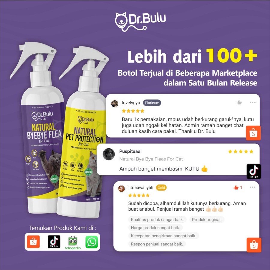 Natural Pet Protection For Cat by Dr. Bulu - Proteksi Bulu Kucing Alami