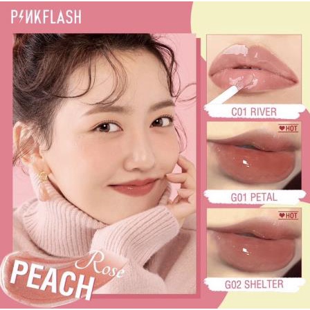 * NCC * Pinkflash Lip Gloss Lasting Lipgloss Moisturizing Shine and Shimmer Plumping Pink Flash PF-L02