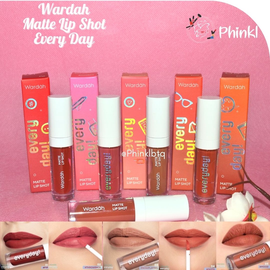 `ღ´ PHINKL `ღ´ Wardah Everyday Lip Shot lipcream matte lipstick cair mudah di blend