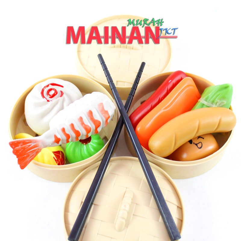 MAINANKEI MAINAN ANAK MURAH SS1589 DIMSUM MINI ISI 9 MAINAN ANAK MASAK - MASAKAN DIMSUM ONIGIRI