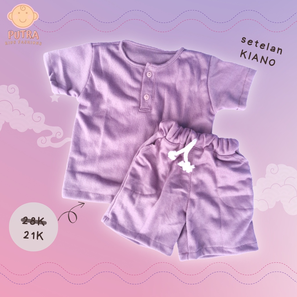 Set Kiano Babytery - Setelan Kiano Pendek 1-5Tahun / Setelan Anak Unisex Termurah