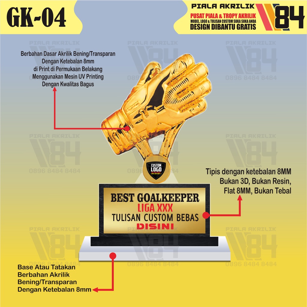 PIALA KIPER, PIALA KIPER TERBAIK, PIALA GOALKEEPER, TROPHY KIPER, TROPHY KIPER TERBAIK, TROPHY GOALK