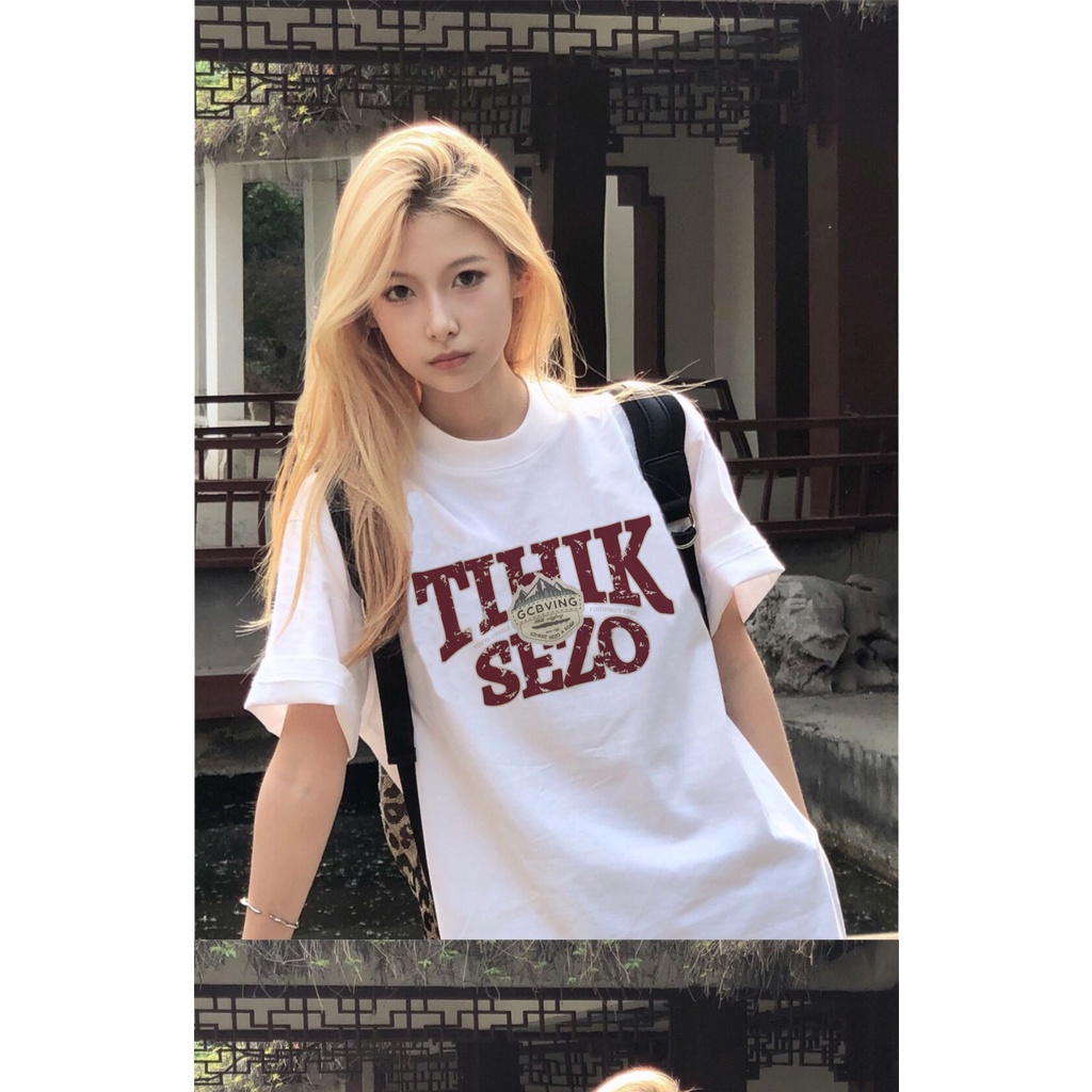 korean style baju kaos wanita lengan pendek letter motif printed t-shirt basic kaos puith ootd