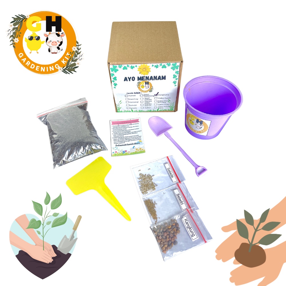 Mainan Edukasi Montessori DIY Berkebun Sayur Souvenir Grow Kit Gardening Menanam Sayur Buah Bunga Hampers Ulang Tahun