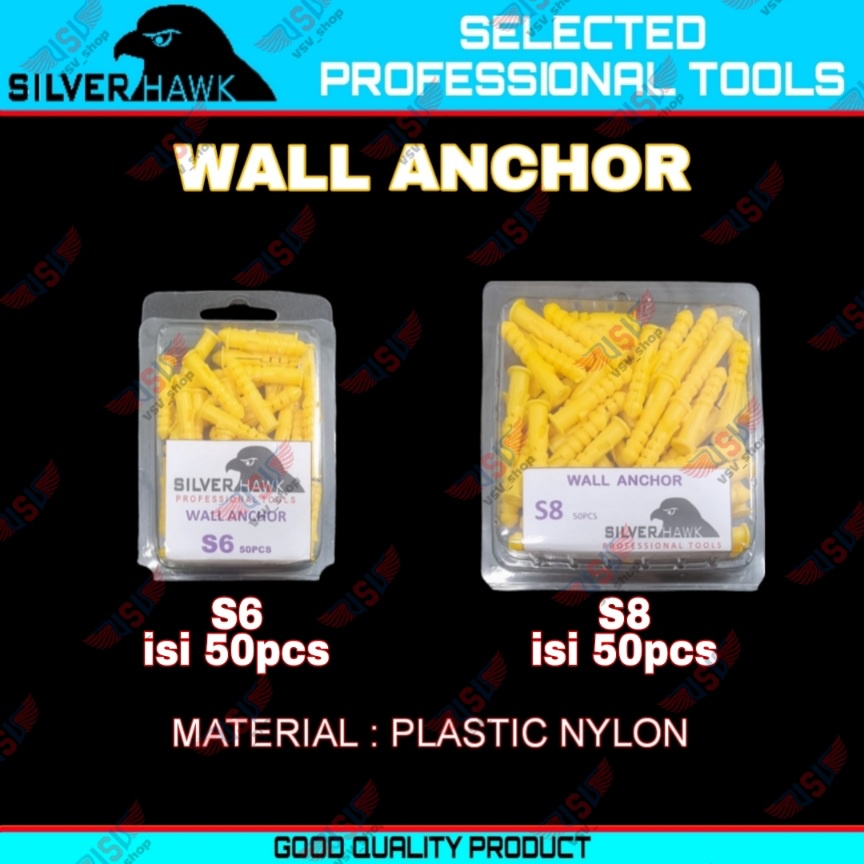 Angkur Baut Tembok sekrup Dinding Tembok Angkur Nylon Wall anchor