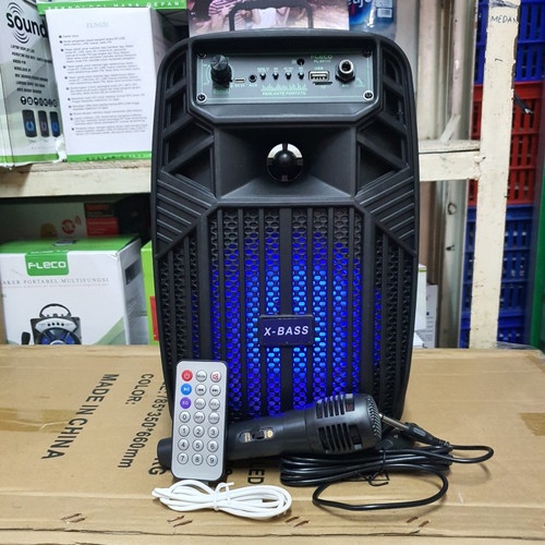 (Bisa COD) Speaker Karaoke X-Bass Fleco FL-6011A/B/C Speaker Bluetooth Terlaris