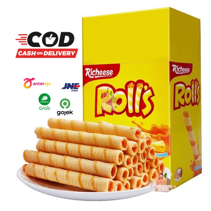 (JSO) Nabati Rolls Box 20 pcs x 8 gr Roll’s Cheese Chocolate Richeese Coklat Keju Snack Cemilan Anak