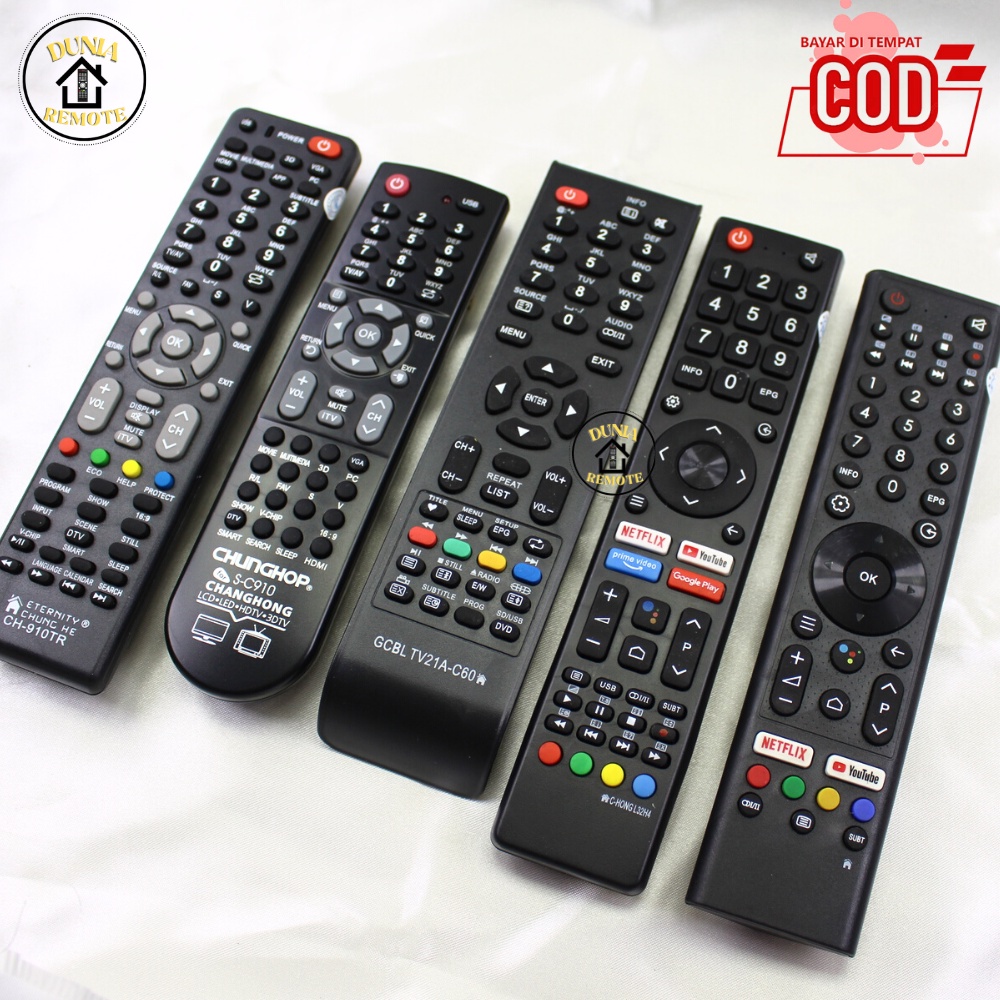 Remot Remote TV Changhong Android Smart TV LED Infrared Youtube Netflix series tanpa setting