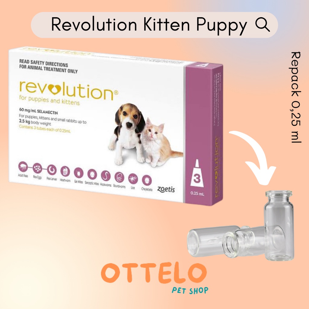 Revolution Kitten & Puppy 0,25 ml / Obat Kutu Kucing / Obat Kutu Anak Kucing / Obat Kutu Tetes / Oba