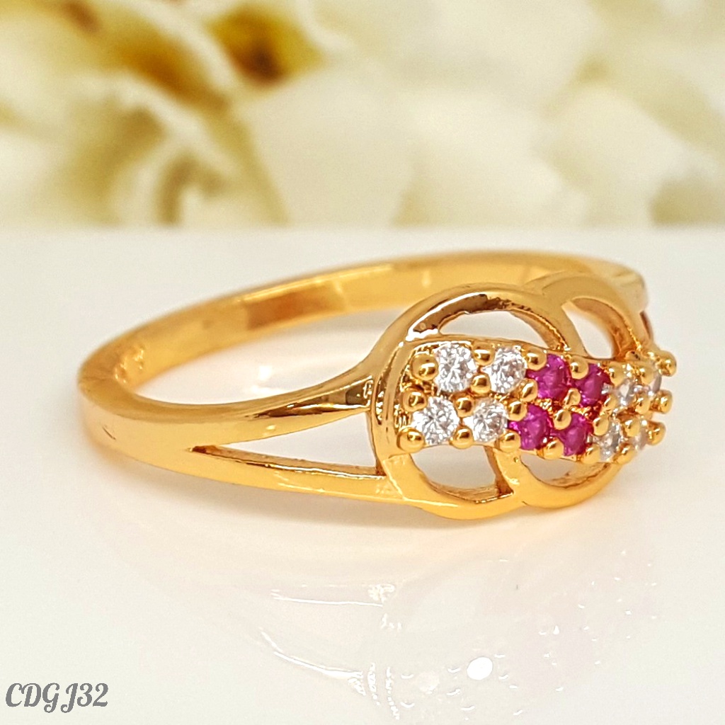 PGX Cincin Xuping Wanita Perhiasan Lapis Emas Aksesoris Fashion Premium - Z312