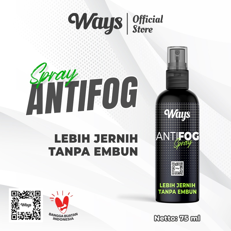 [A039] ANTIFOG SPRAY Anti Embun Uap / WAYS Anti Fog Pembersih Kacamata Kaca Mobil Spion Helm - 75ml