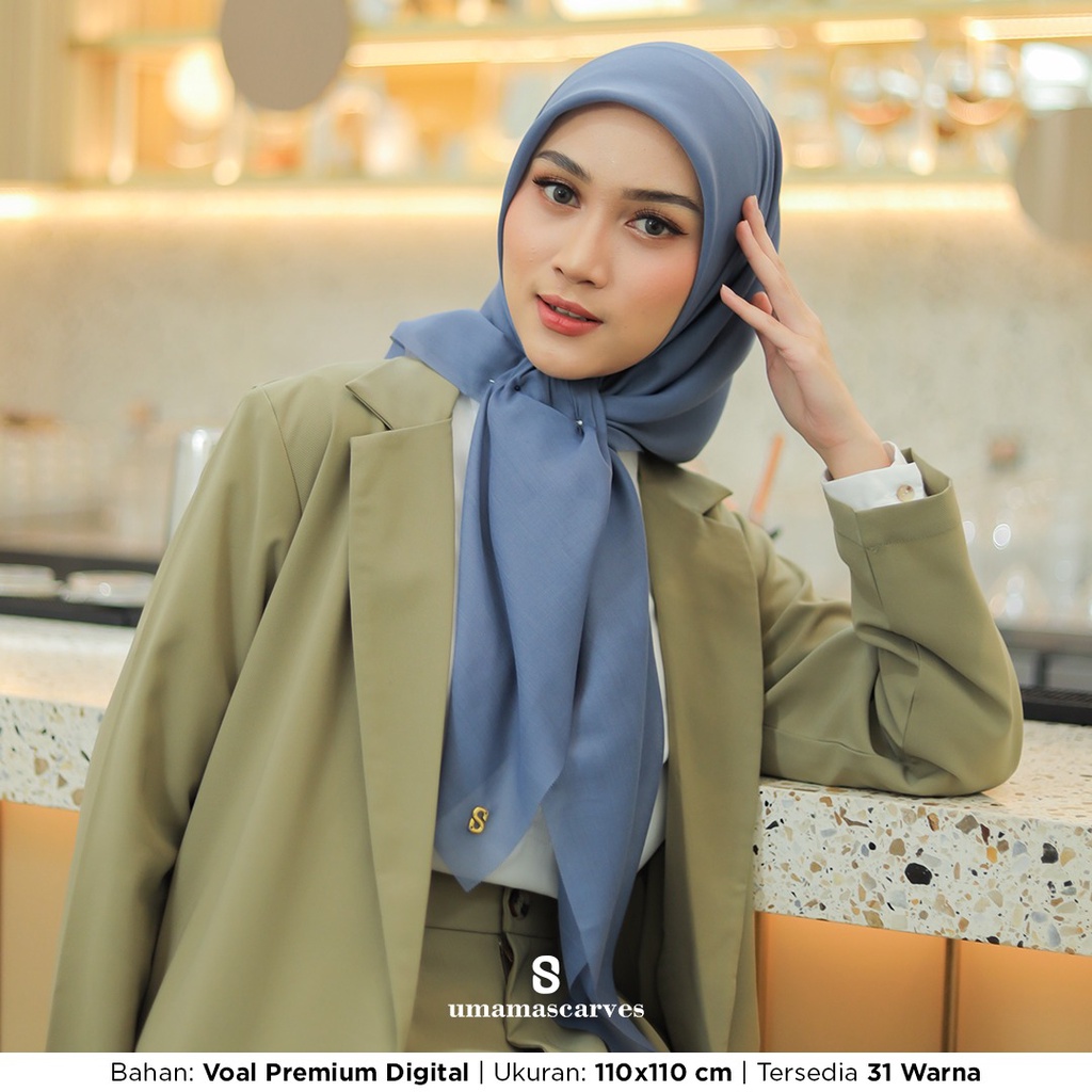 AFIFAH ID STORE - Paris Cotton Polos Scarves Box By Umama Scarf/110x110cm