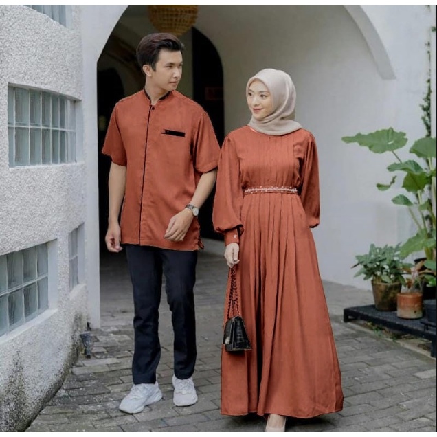 GAMIS WANITA POLOS SET BAJU KOKO PASANGAN MURAH GAMES GAMUS COUPLE KEMEJA COWOK PAKAIAN LEBARAN COPE