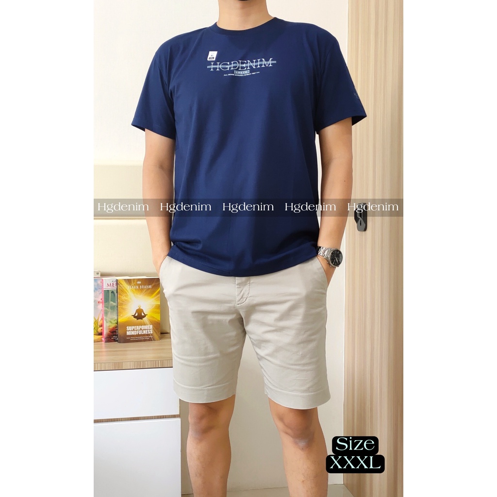 HG DENIM XXXL COTTON COMBED KAOS PRIA POLOS PENDEK OBLONG