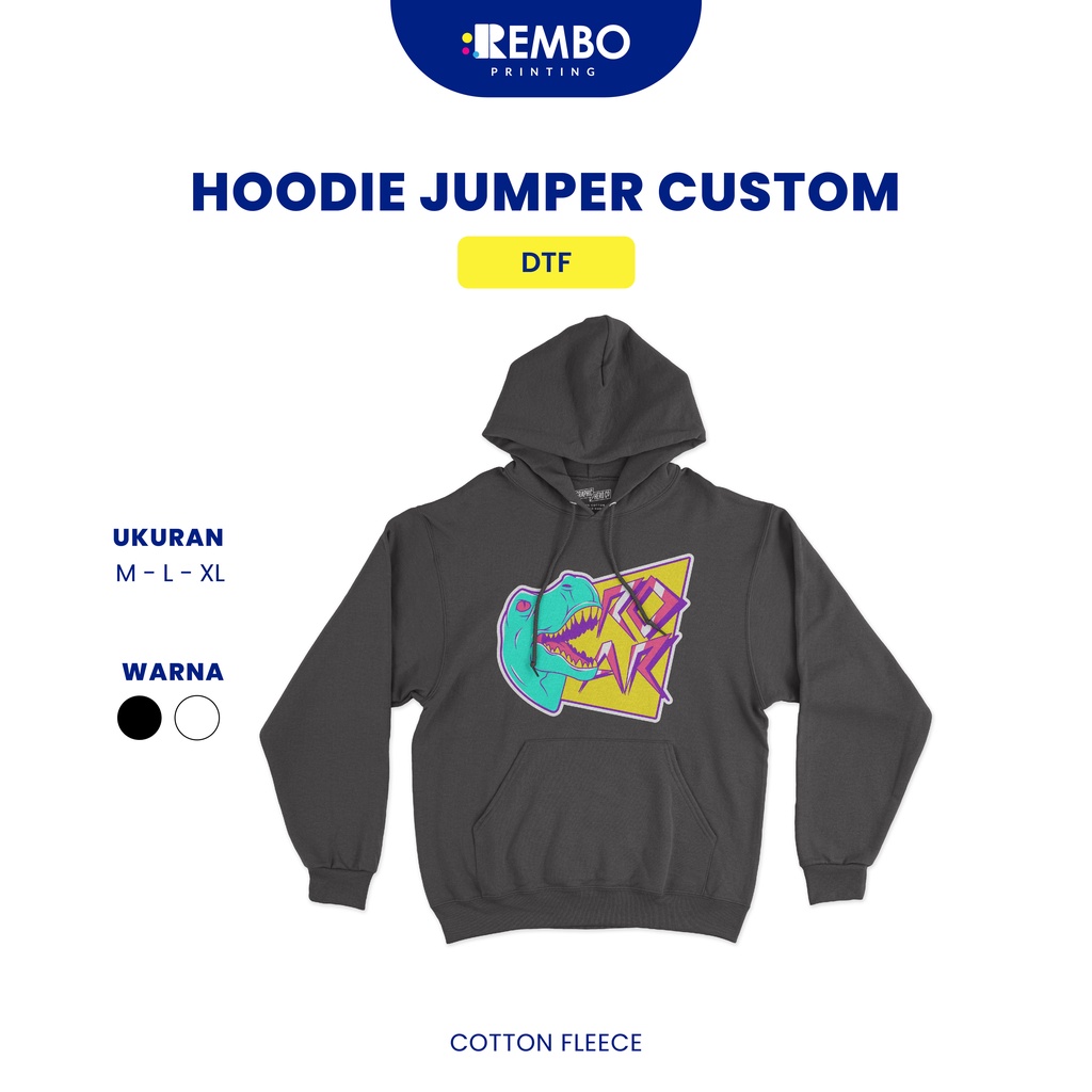 Hoodie Jumper / Basic Jaket Sweater Custom Pria Wanita - REMBO PRINTING