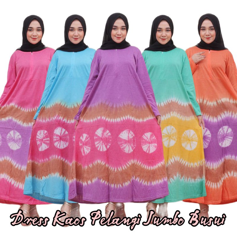 DASTER KAOS JUMBO PELANGI LENGAN PANJANG BUSUI BATIK PEKALONGAN TERBARU TERMURAH