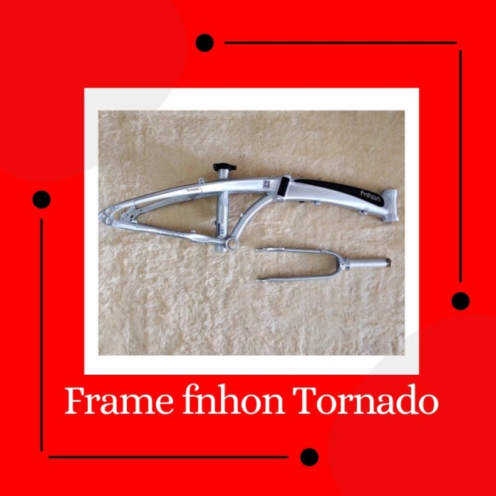 Frameset Fnhon Tornado Hitam Silver 20 22 inch + Handlepost