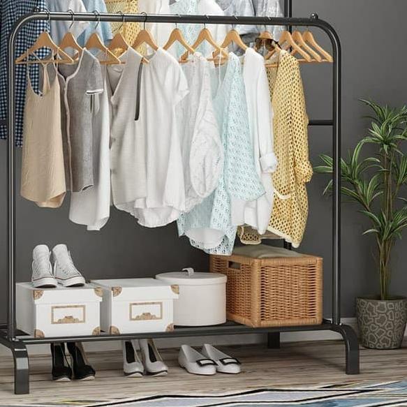 ❀ Greenland Rak Gantungan Baju Rak Standing DOUBLE Clothes Hanger Rak Pakaian Jemuran Baju HSH101 ✹