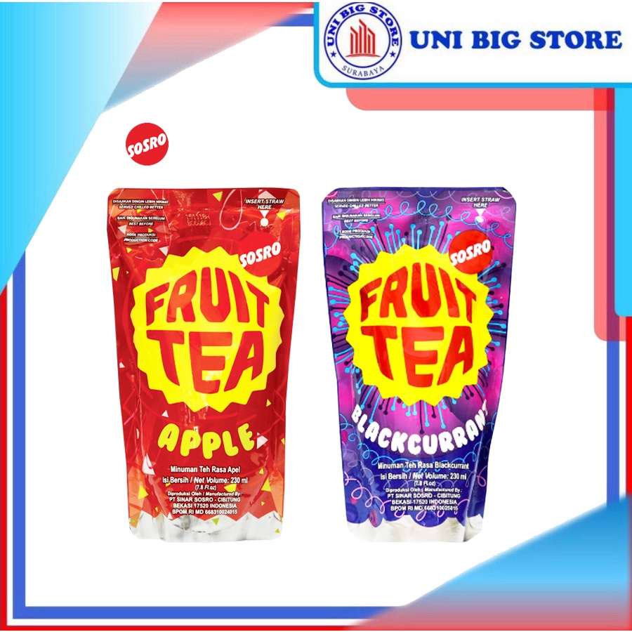 

Sosro Fruit Tea Apple Blackcurrant 200 ml Pouch Teh Buah Apel