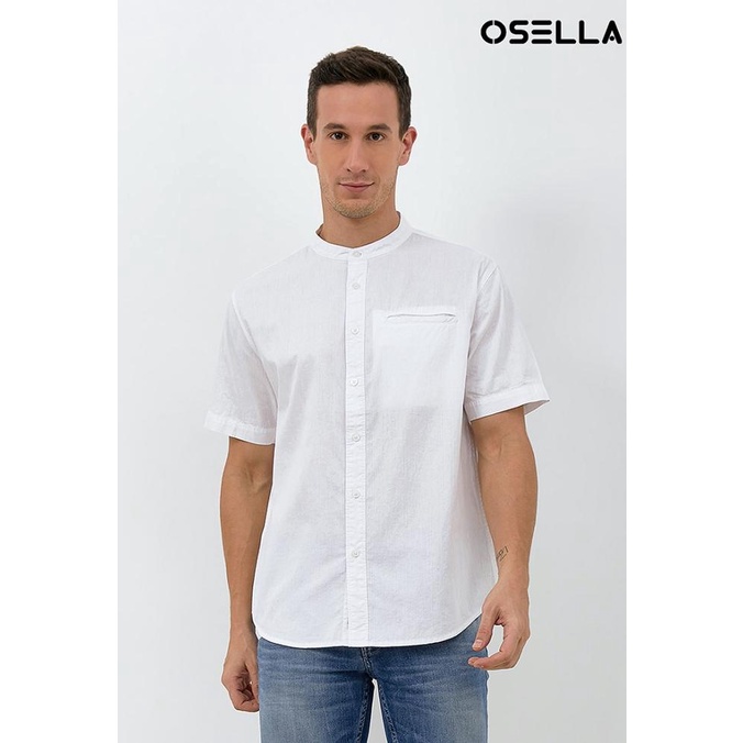 BISA COD Osella Man Short Sleeve Koko Solid White /BAJU KOKO PRIA/BAJU KOKO DEWASA/BAJU KOKO ANAK/BA