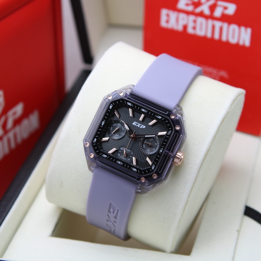 JAM TANGAN WANITA EXPEDITION EXP 6840 / E 6840 / E6840 RUBBER ORIGINAL GARANSI RESMI 1 TAHUN