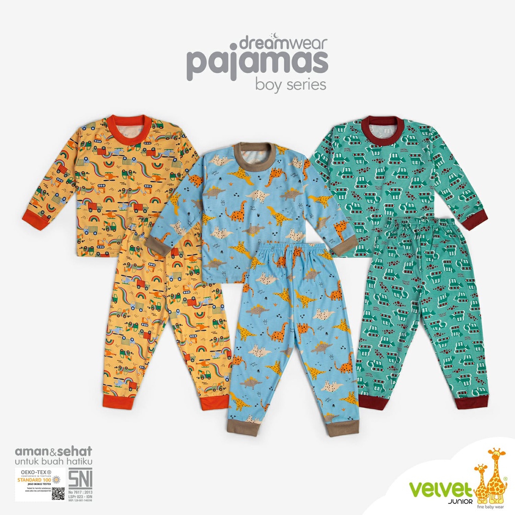 VELVET PIYAMA BOY SIZE 2-10TAHUN