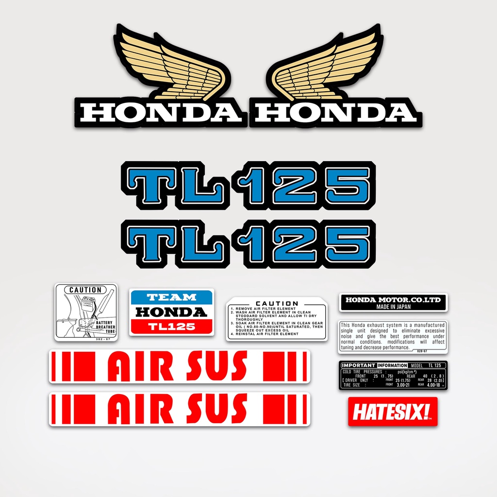 Sticker Decal Honda TL 125  1970 Hatesix