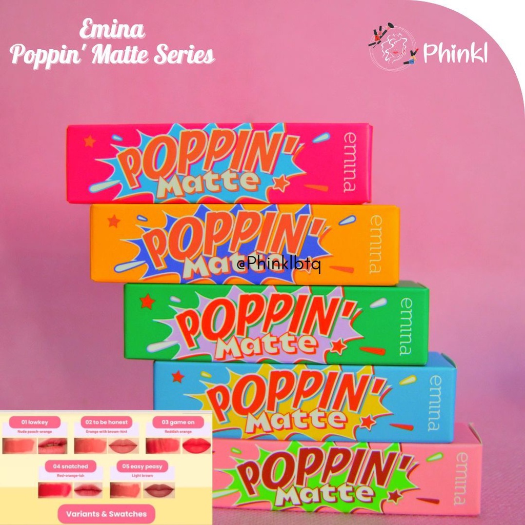 `ღ´ PHINKL `ღ´ ╰☆☆ 𝔢мιℕά ☆☆╮Emina Poppin Matte Lipcream ombre cocok untuk remaja ke sekolah kampus kerja