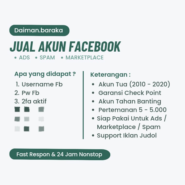 Jual Akun Facebook Spam ~ Jual Akun Facebook Marketplace ~ Jual Akun Facebook Ads ~ Jual Akun Facebo