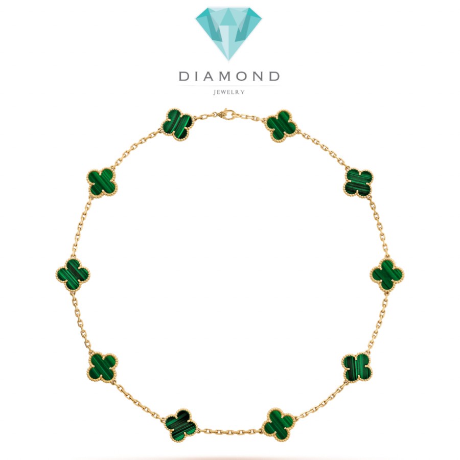 Vancleef alhambra green necklace Malechite Diamond jewelry
