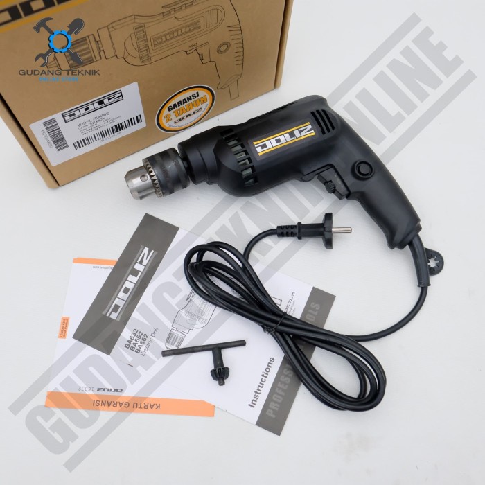 Mesin Bor Tangan Listrik 10mm BA662 DOLIZ / Electric Drill Bor Besi Aluminium Kayu 10 mm 650 Watt BA 662 DOLIZ