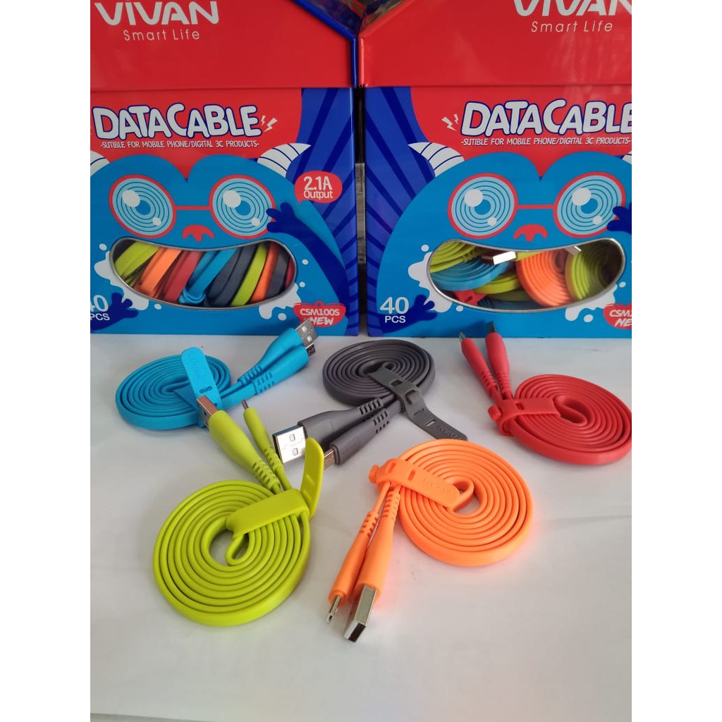 KABEL DATA VIVAN FAST CHARGER CSM100S FOR MICRO 2.1A 1METER | FADHILAH SHOP BJB