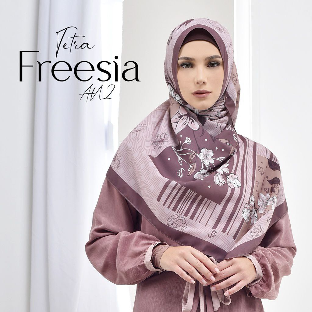 RABBANI KERUDUNG Segiempat TETRA FREESIA ori | Jilbab Motif Segi empat Rabani Terbaru Segi 4 origina